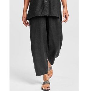 FLAX Black Linen Pants~L~New